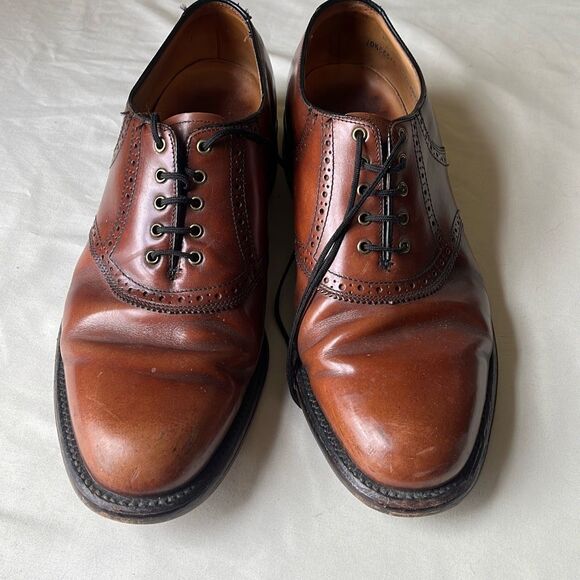 Vintage USA Leather Oxford Dress Shoesβ 10.5 Mahogany Brown - Picture 2 of 10